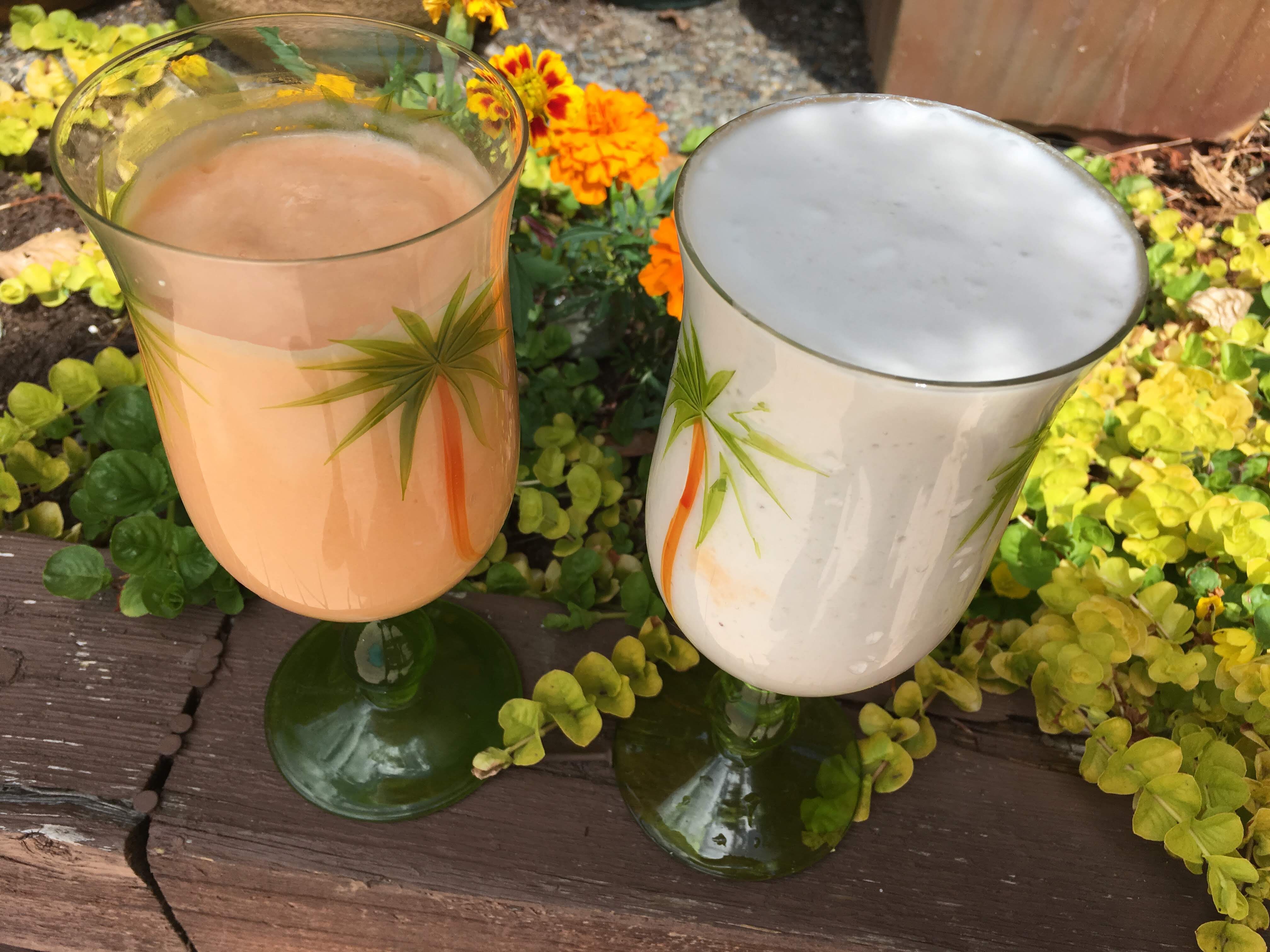 Banana cream smoothie, banana lassi and banana milkshake