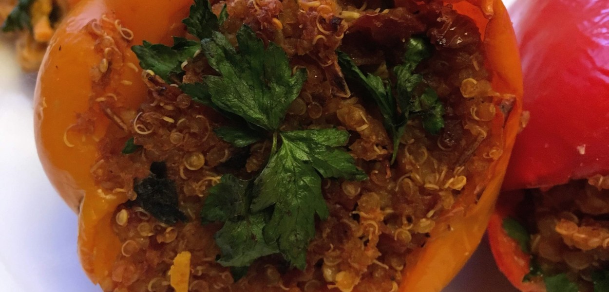 Stuffed quinoa peppers dairy free