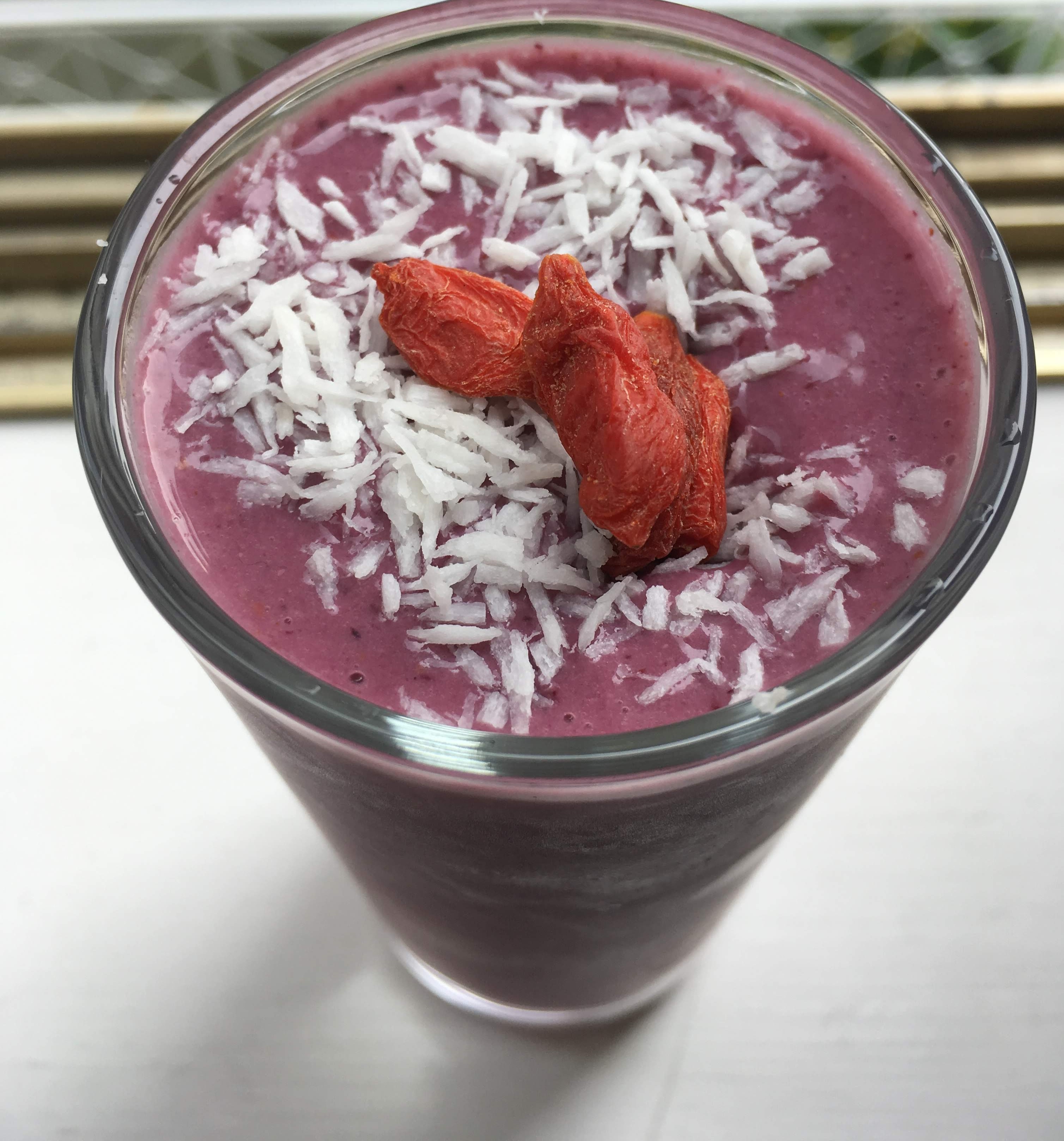Mixed berry almond lassi dairy free