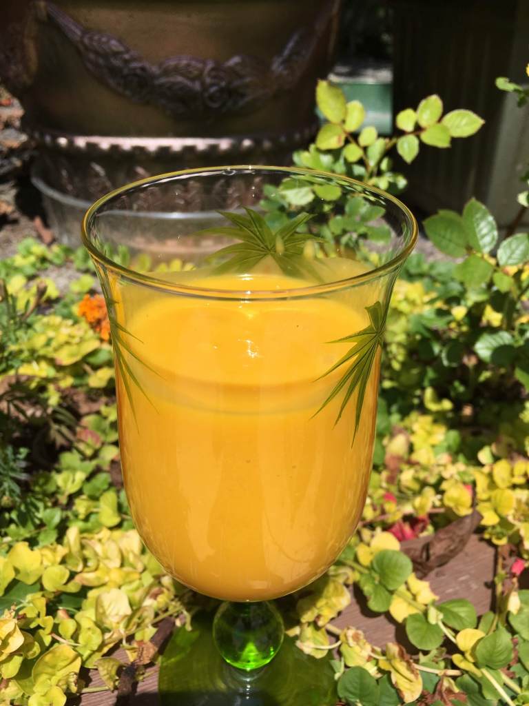 Dairy free vegan Mango lassi with coconut